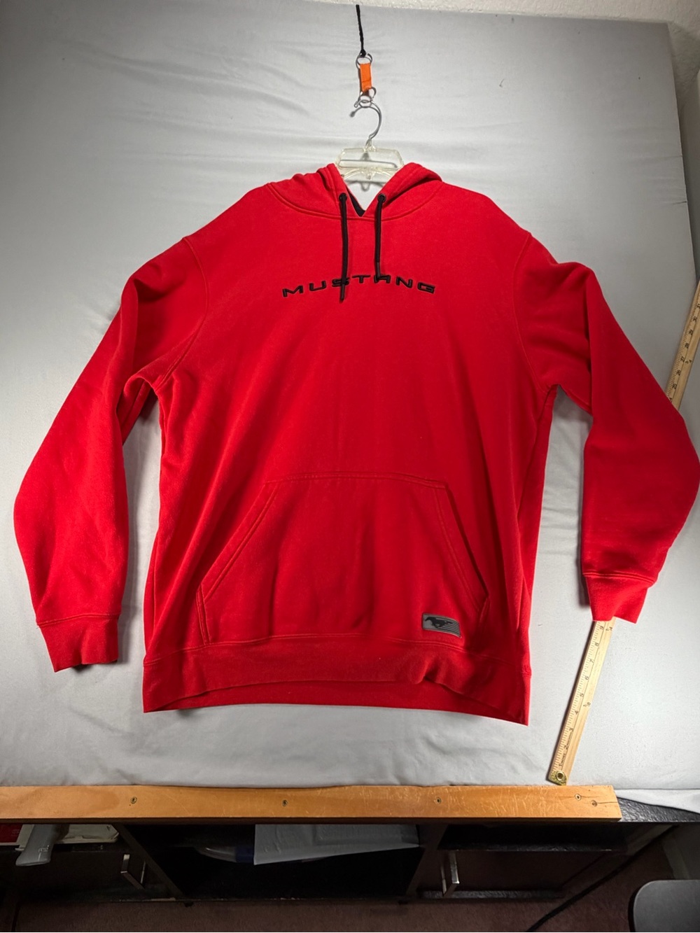 Ford Mustang Mens 2XL Hoodie Sweatshirt Red Spellout NWOT